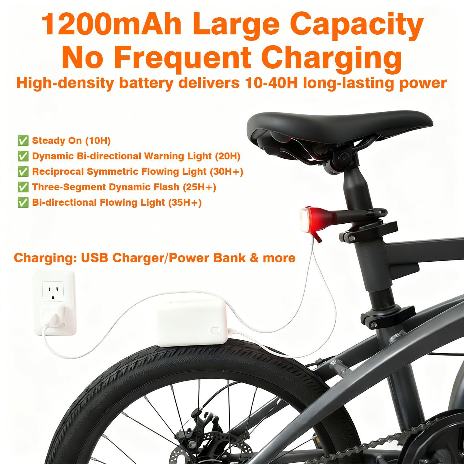 Luci posteriori per bici intelligenti | con luce di direzione impermeabile IP65 | luz para Bicicleta USB ricaricabile ultra luminoso avviso di sicurezza antifurto antifurto fanale posteriore bici
