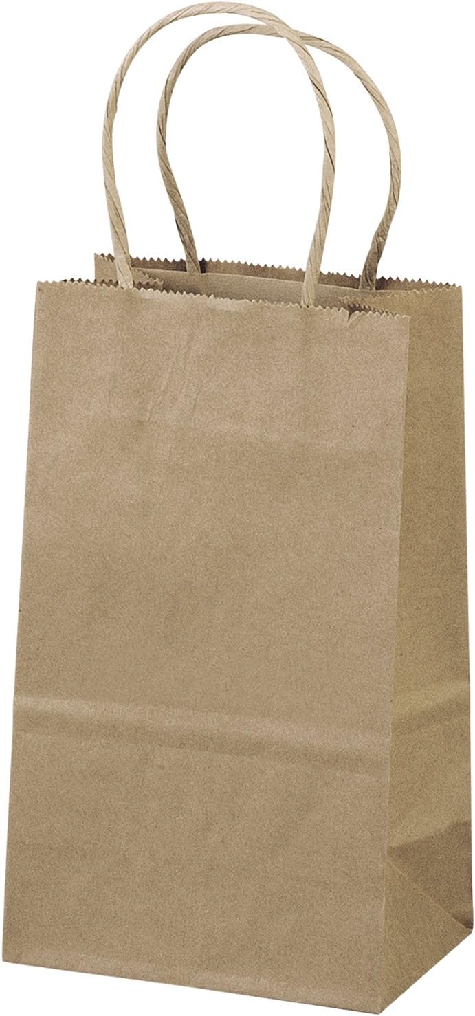 Flexicore Packaging 5.25"x3.25"x8" - 75 Pcs - Brown Kraft Paper Bags 95% Post Consumer Materials & FSC Certified