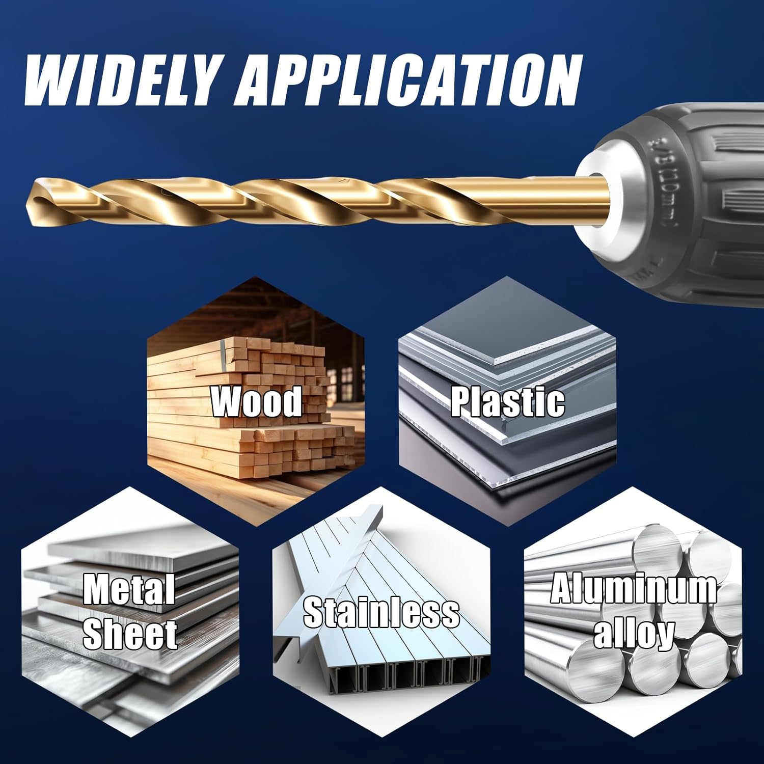 Pro Edge 115pcs Jobber Drill Bits Set, M35 High Speed Steel 135 Degree Tip Cobalt Drill Bits Set for Stainless Steel Cast Iron, Wood, Plastic with Index Storage Box (1/16"-1/2" & 1#-60# & A-Z)