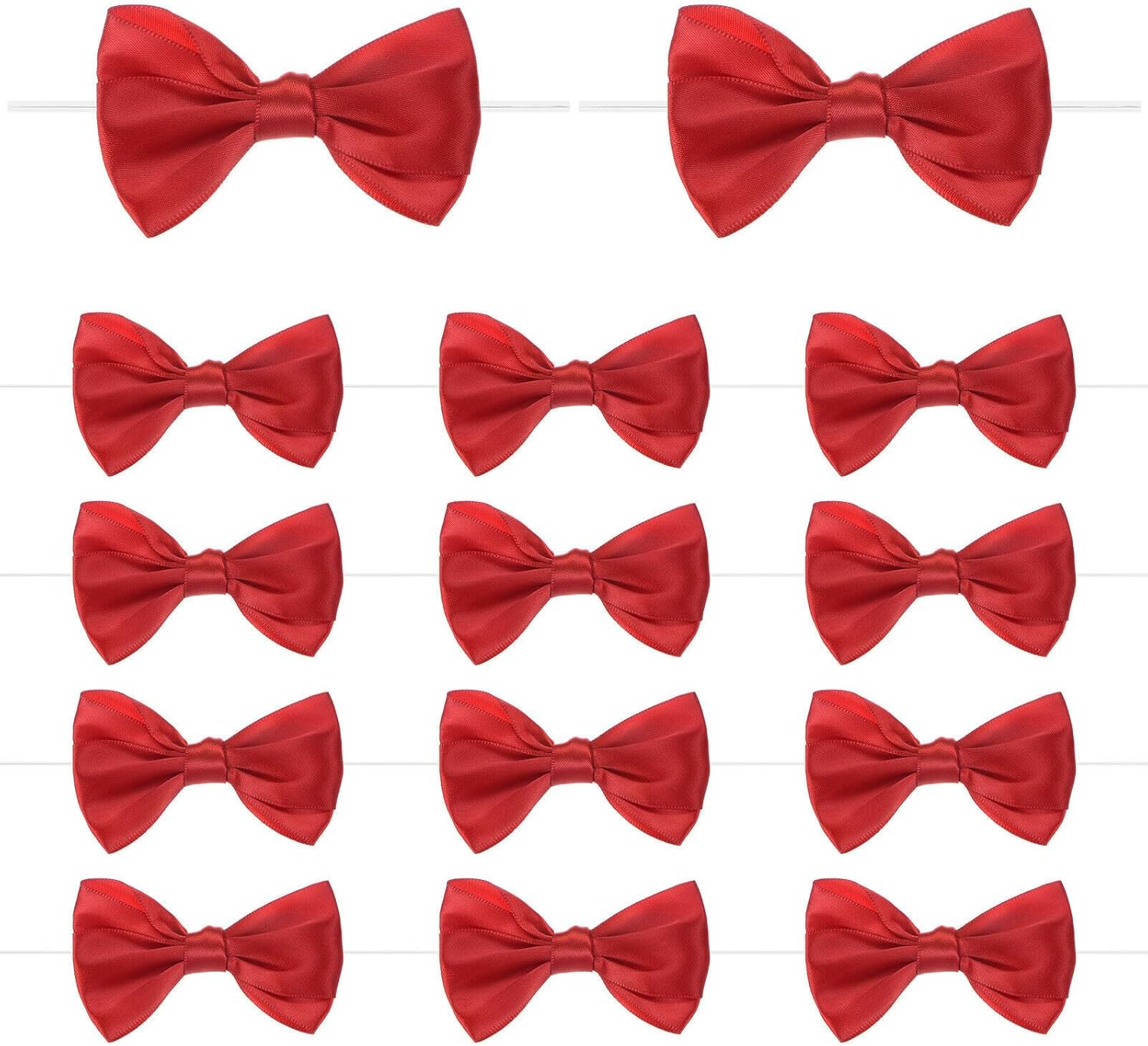 Home and Garden Parts 36-Pack Satin Ribbon Twist Tie Bows 3x3.6" Bow Twist for Craft Red #CN/251024/06089