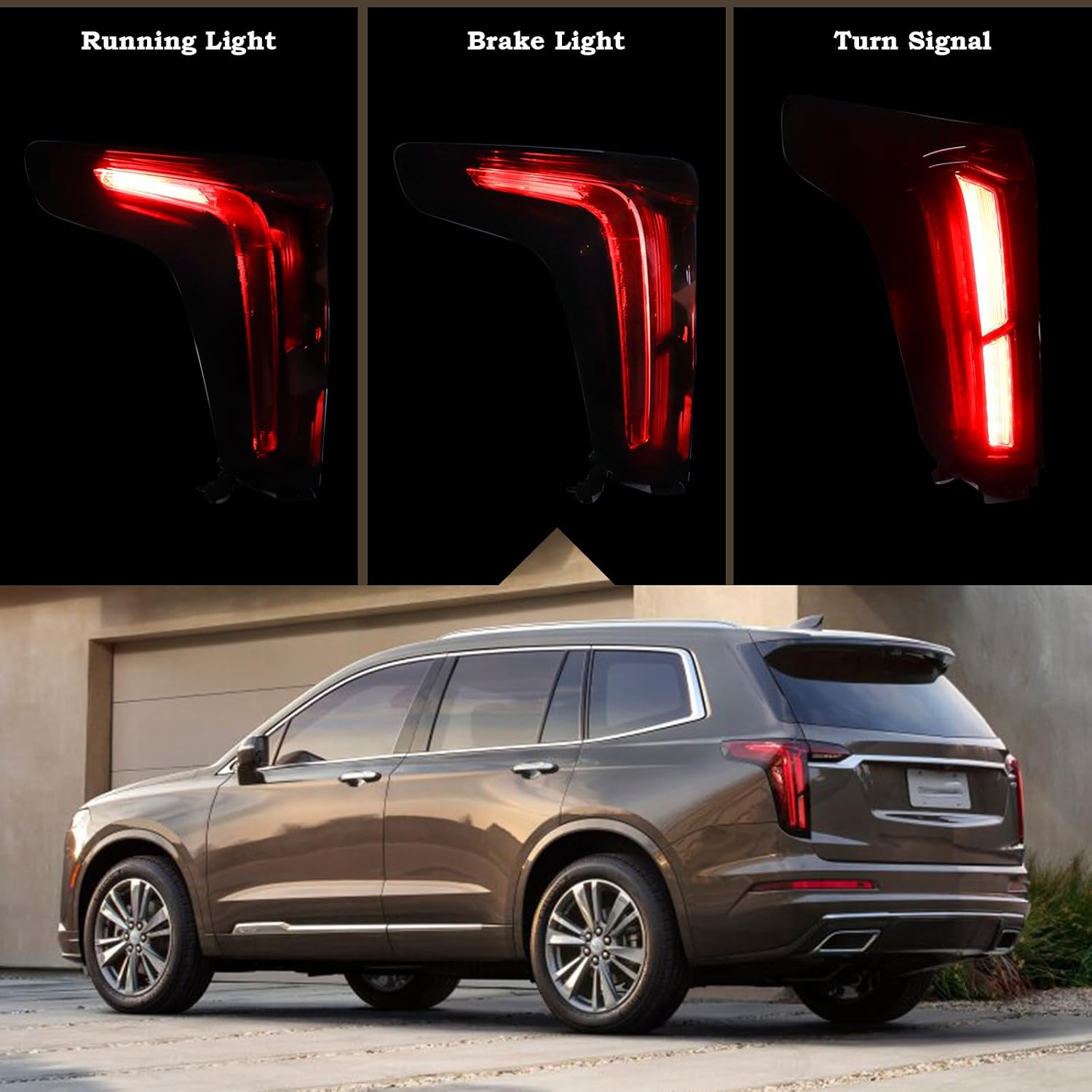 LH Tail Light Fit for 2020 2021 2022 2023 Cadillac XT6 Luxury | Premium Luxury LED Rear Lamp With Bulbs Left Driver Side Rear Lights 85000447 84716490