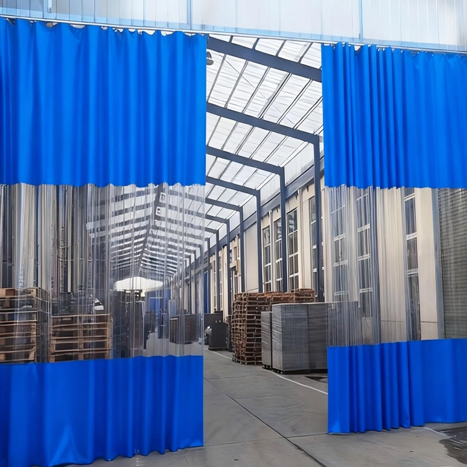 Séparateur de zone de lavage étanche en PVC transparent pour grand garage