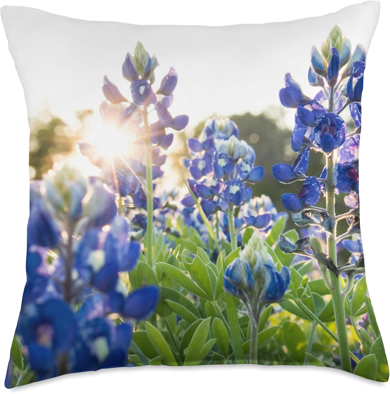Bluebonnet Texas Wildflower Throw Pillow