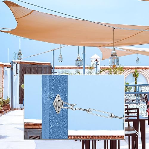 Miniatura 7 de AwnPro Kit de accesorios para toldo con tensores de 8 pulgadas para instalación de toldo triangular