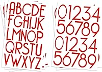 Vista 8 de 584 piezas 8 hojas Kit de letras y números de vinilo autoadhesivo de 1 pulgada, calcomanía moderna de números de buzón para buzón, letreros