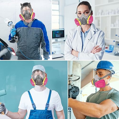 Miniatura 10 de 60923 Cartucho respirador, filtro de partículas, para piezas de media cara y completa, vaporizadores orgánicos de filtrado efectivo, gases ácidos y