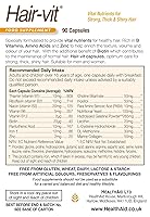 Vista 6 de Hair VIT Hair Growth Supplement – 90 Capsules, Once Daily Formula with B-Complex Vitamins, Biotin, Amino Acids & Nutrients for Healthy, Strong