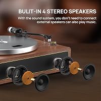 Retrolife Bakelit Lemezjátszó Bluetooth Hangszóróval Sárga/Barna 3