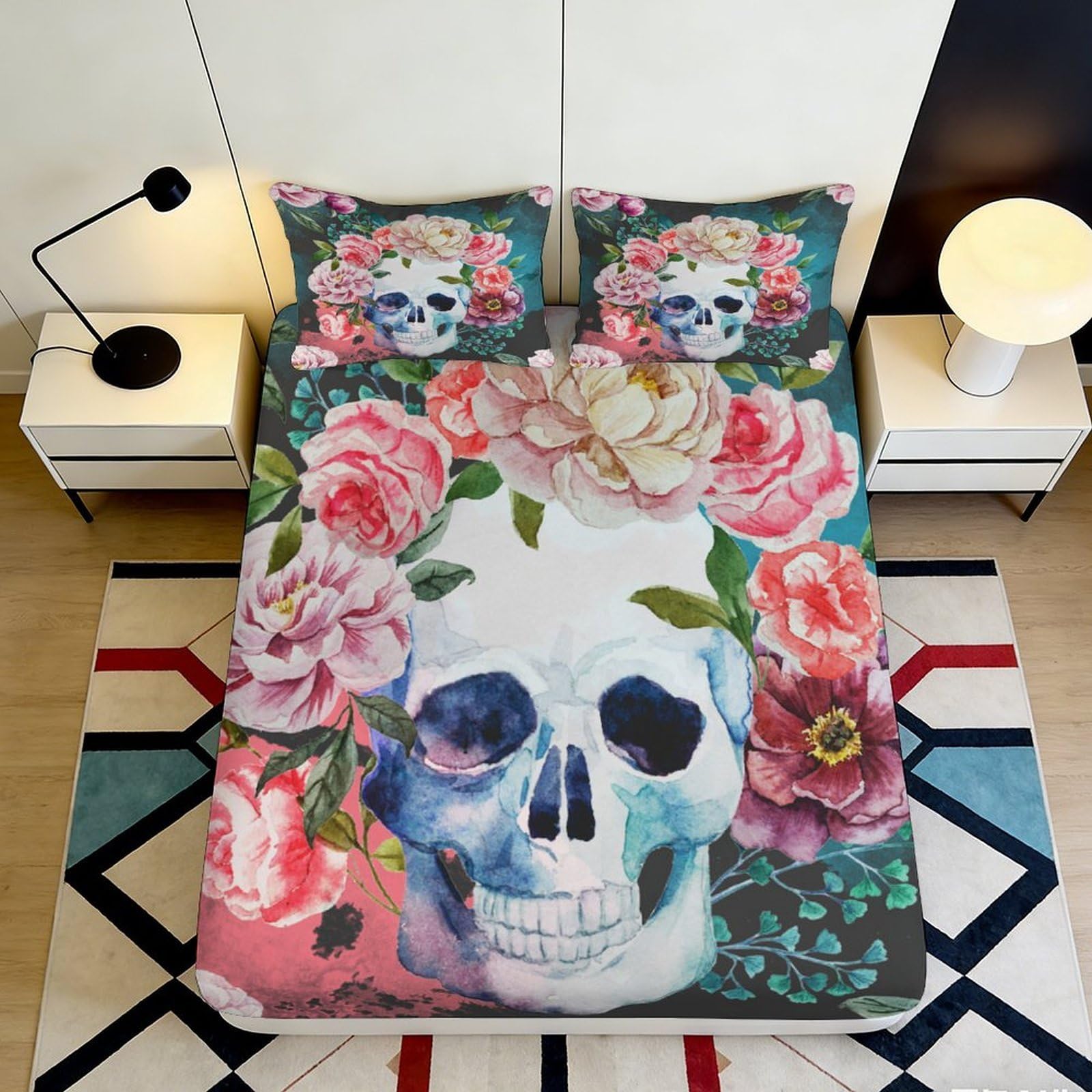 3D Printed Monkey Pattern Fitted Sheet Microfiber Deep Pocket Non-Slip Bedroom Full Wrap Monkey Mattress Fitted Cover 140x200x25cm