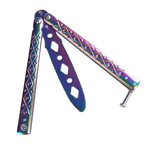 Navaja de mariposa para entrenamiento, herramienta de práctica con hoja sin filo, acero inoxidable