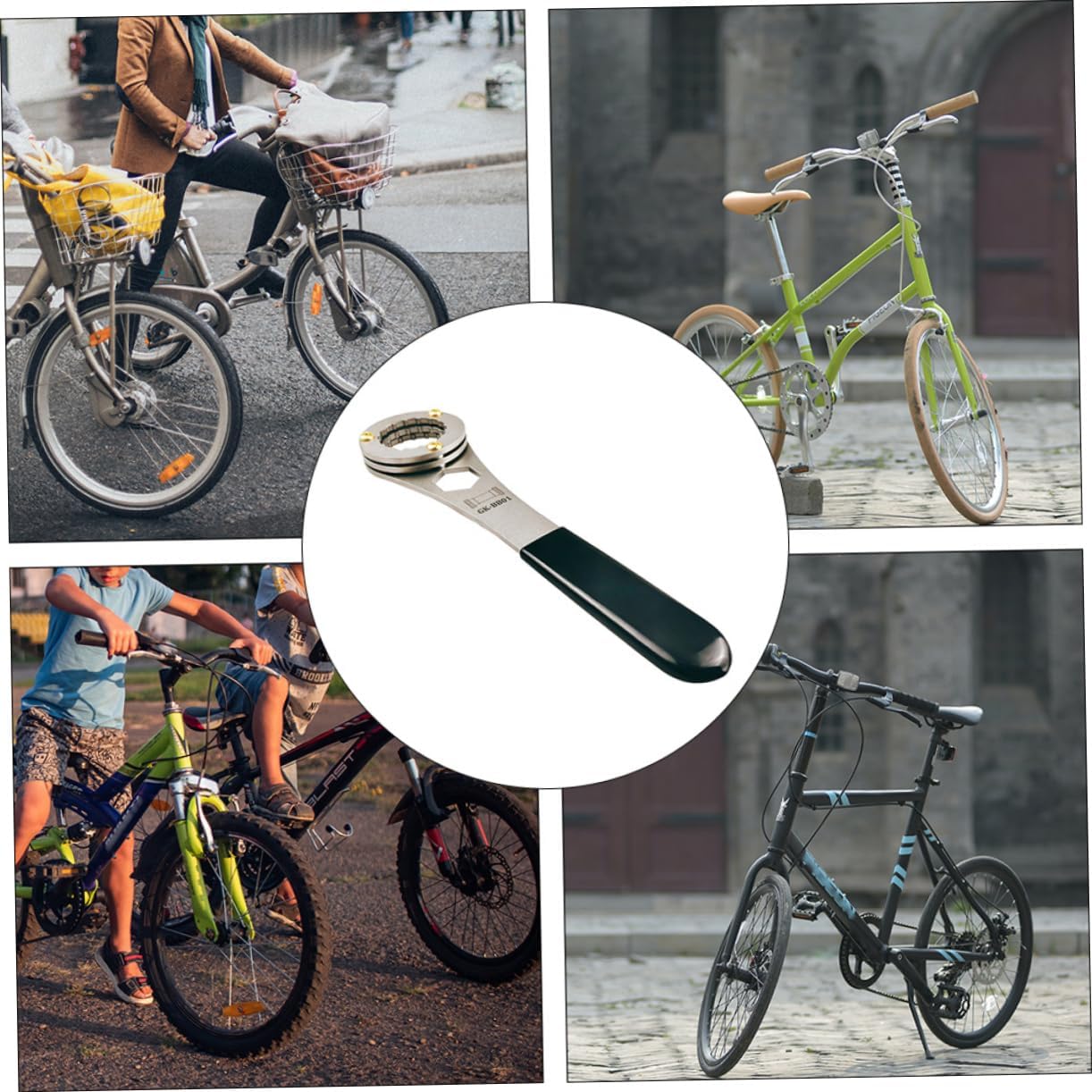 Bike Crankset Removal Tool Tooth Center Axle Wrench Central Installation Wrench for Crank Puller Road