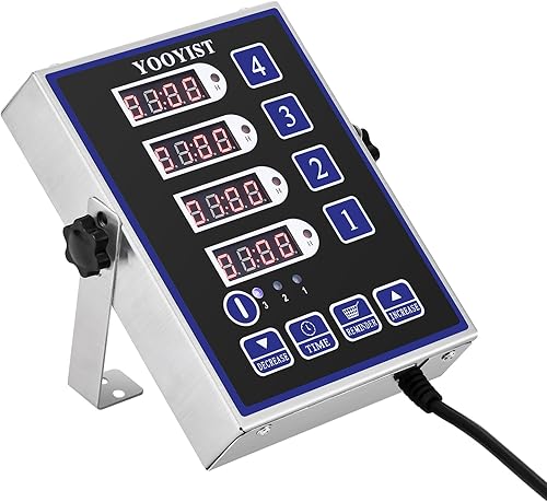 Miniatura 9 de Temporizadores de cocina comerciales de 4 canales, temporizador digital para restaurante, profesional, multicálculo, resistente, acero inoxidable,