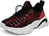 BRONAX Tennis Shoe Lightweight Size 13 Zapatos para Niños Comfortable Light Running Athletic Sports Sneakers for Kids Casual BlackRed 32