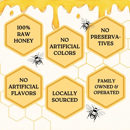 Miniatura 3 de Slide Ridge Botella exprimible de miel cruda de 3 libras, totalmente natural y sin filtrar, 1 paquete