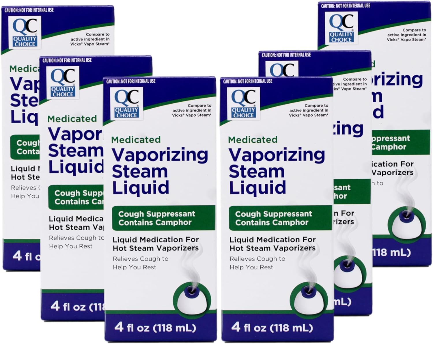 Quality Choice Medicated Vaporizing Steam Liquid, 4 Ounces Each (6)