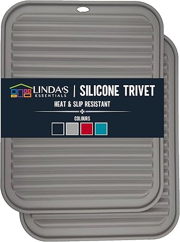 Miniatura 6 de Silicone Trivets for Hot Dishes, Pots, Pans (2 Pack) - Heat-Resistant Pot Holders for Kitchen Countertop Mats - Silicone Trivet Mat (9 x 12 Inch)