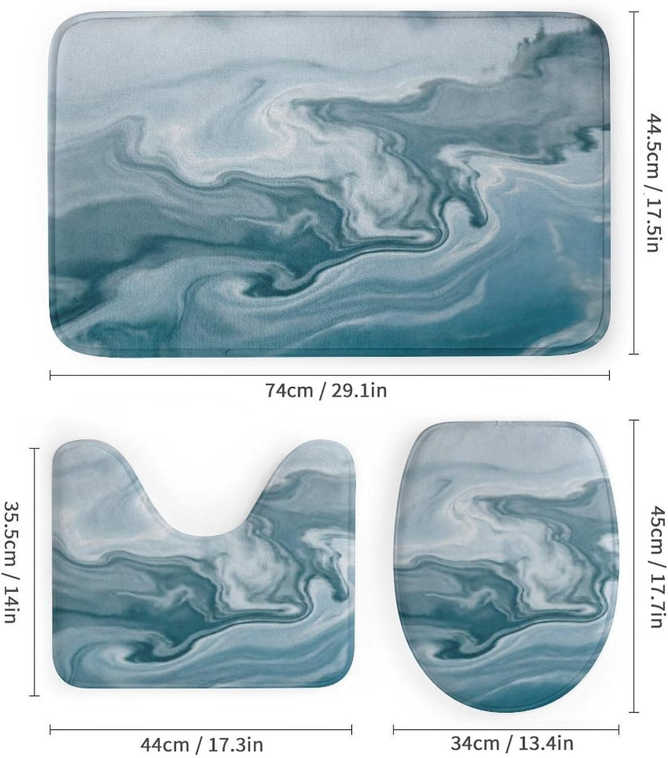 Bathroom Showers and Bathtubs Shower Curtain Water Repellent Shower Curtains with 12 Hooks Spa Curtain - 72 X 70 Inches, Grey Blue Mable Abstract Art