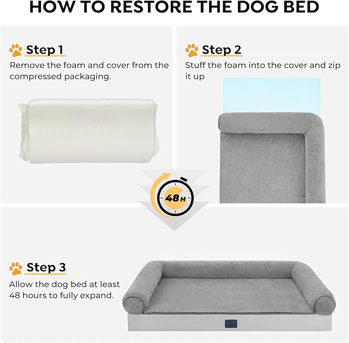 Cama Sofá para Perro Grande con Espuma Viscoelástica y Funda miniatura 7