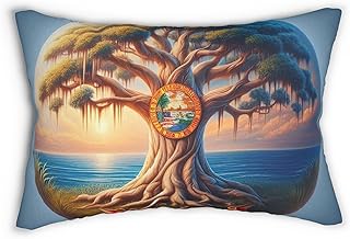 Gopherwood Tree Spun Lumbar Pillow 20x14 - Vibrant Design of Florida's Symbol