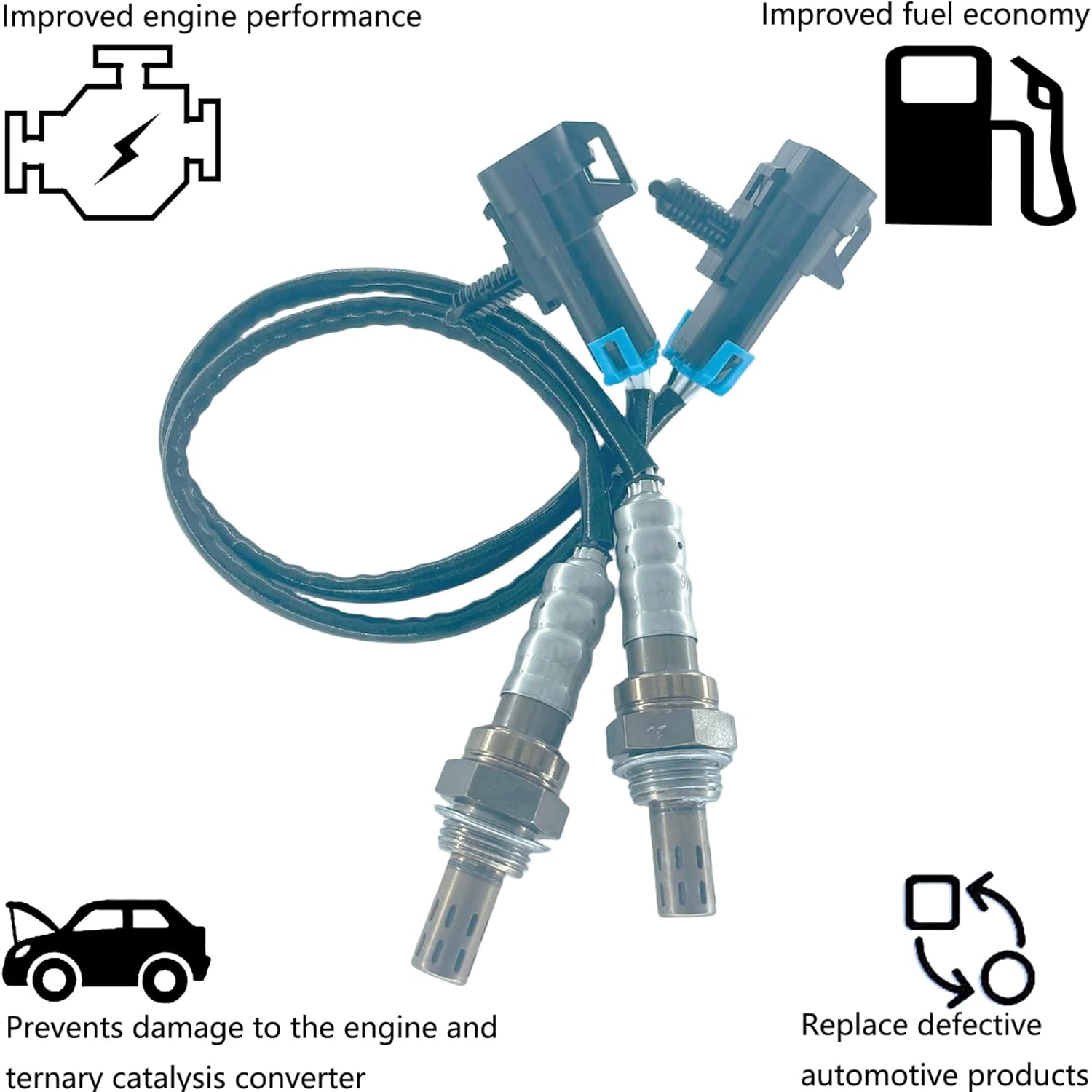 Dropwater 1 Pair Front Upstream Oxygen O2 Sensors Left and Right Side Replacement for Chevy 1999 1998 Astro 4.3L,Replaces#213-3068 OS1715 15937 75-2693 234-4646,Set of 2pcs
