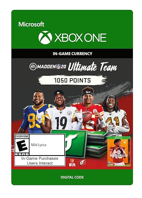 Amazon Com Madden Nfl 20 Mut 1050 Madden Points Pack Xbox One Digital Code Video Games