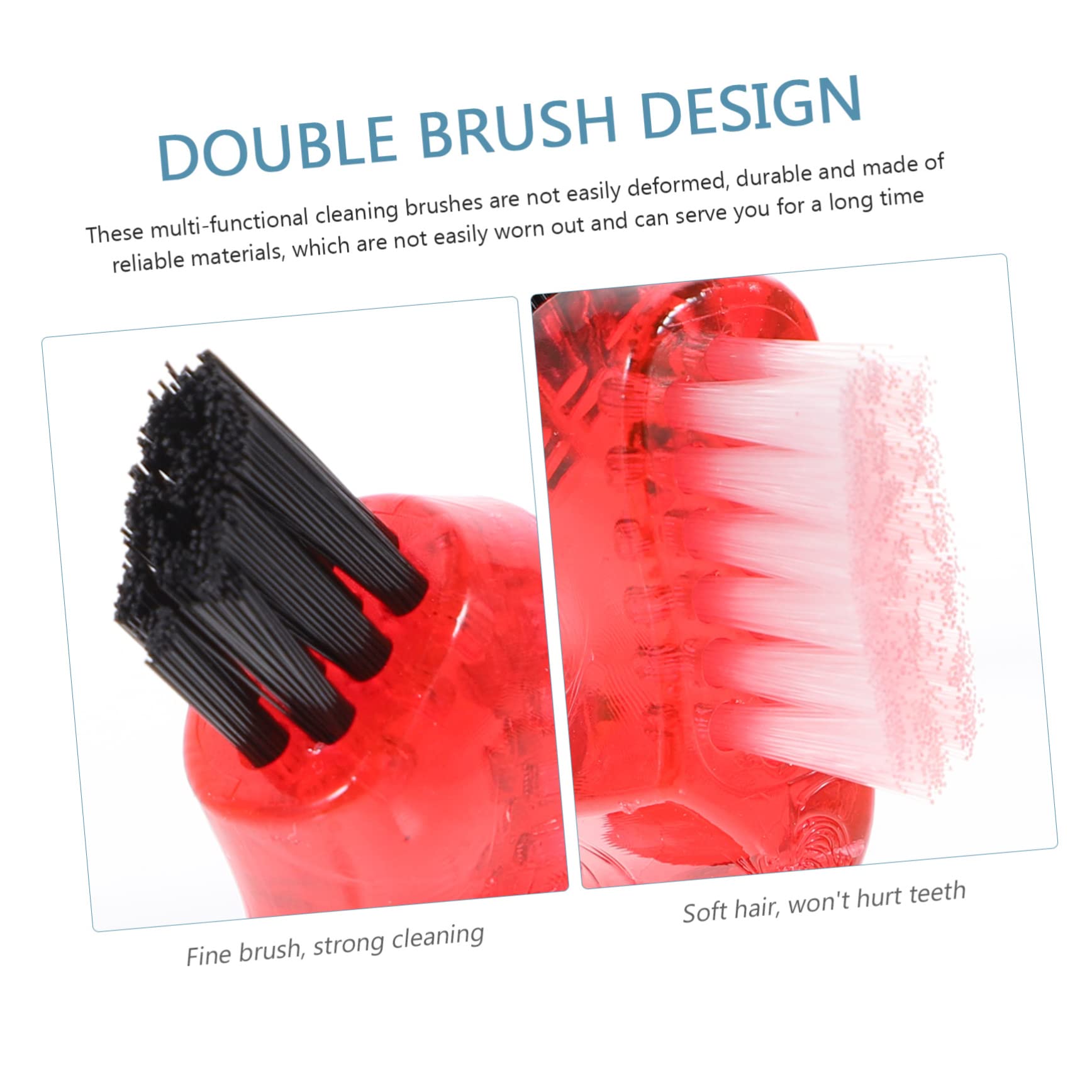 Healeved 3 Set Spazzolino Da Dentiera Mini Personale Doppio Pastiglie Detergenti Fare Spugne Kit Mini Spazzola Per La Pulizia Automatico Spazzolini Duri Per Adulti Cose Plastica 4 Pezzi * 3