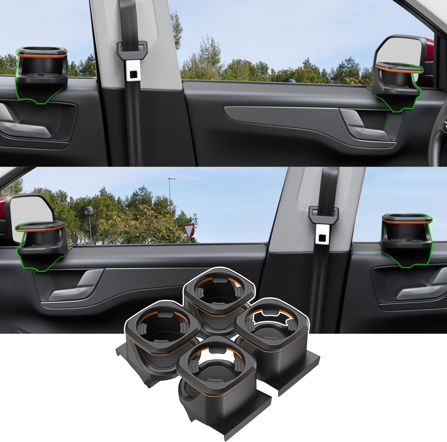 xipoqix 4PCS Car Door Cup Holder Compatible with 2022-2025 Ford Maverick Car Door Drink Holder Replacement for 2022-2025 Ford Maverick Accessories