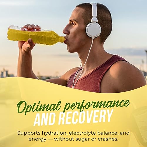 Miniatura 5 de JUNP Paquetes de electrolitos en polvo sin azúcar para agua, paquetes de hidratación instantánea con sal y potasio, cero calorías, sin