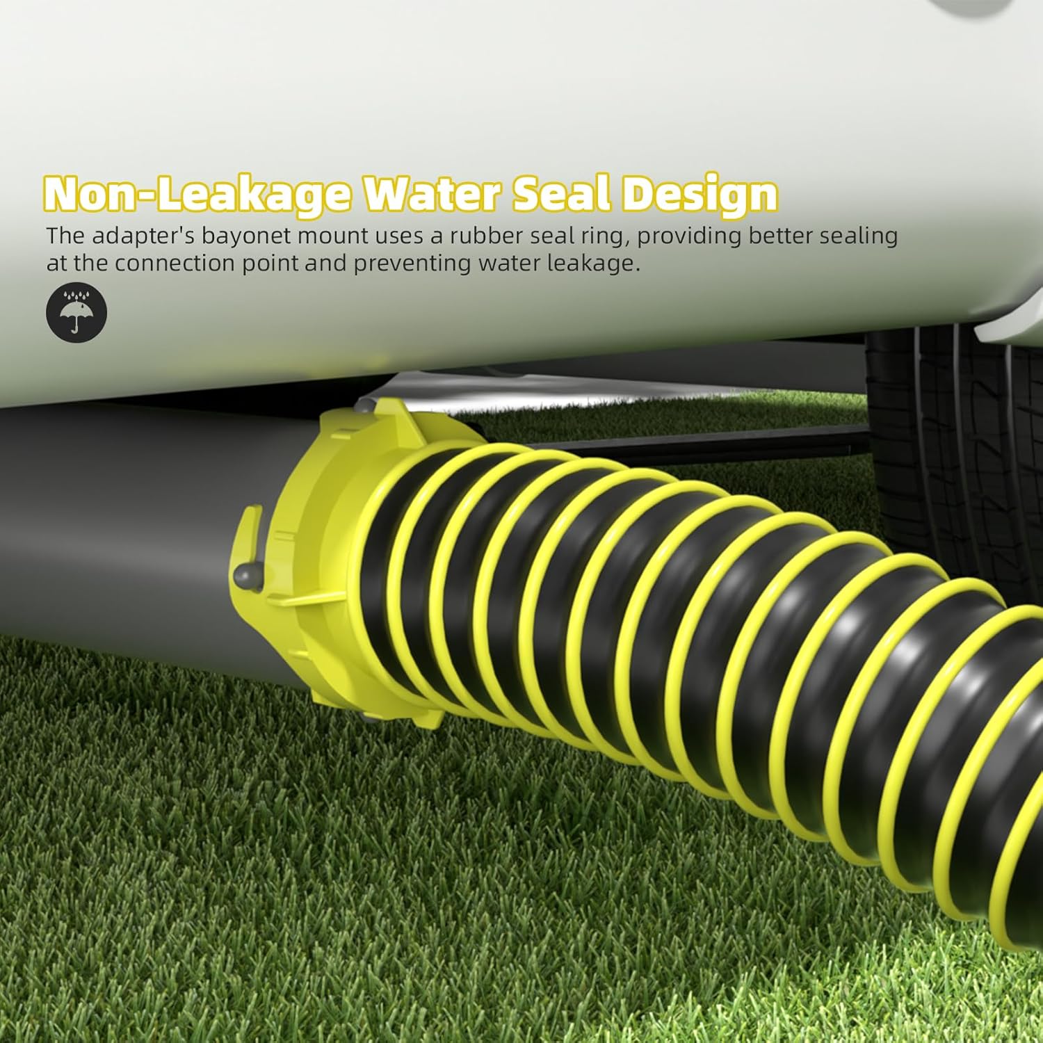 5 FT RV Sewer Hose with Swivel Fitting, Upgrade TPE Technology for Superior Abrasion & Crush Resistance, Heavy-Duty Camper Drain Hose Extension Kit