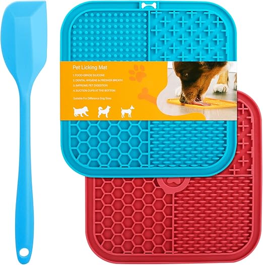 Lick Mats for Dogs and Cats, CS COSDDI 3Pcs AntiSlip Slow Feeding