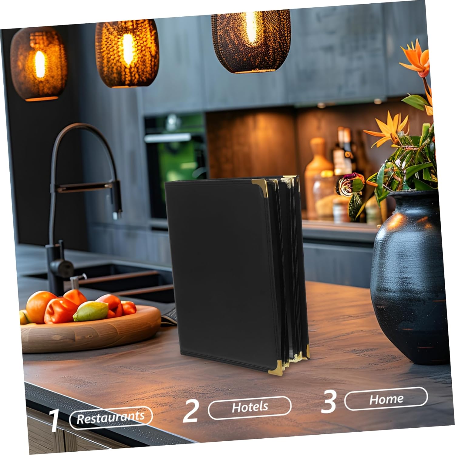 Menu Holders for Restaurants Bars and Cafes Easy to Clean Recipe Card Protectors and Wear-Resistant Design Cover Pages