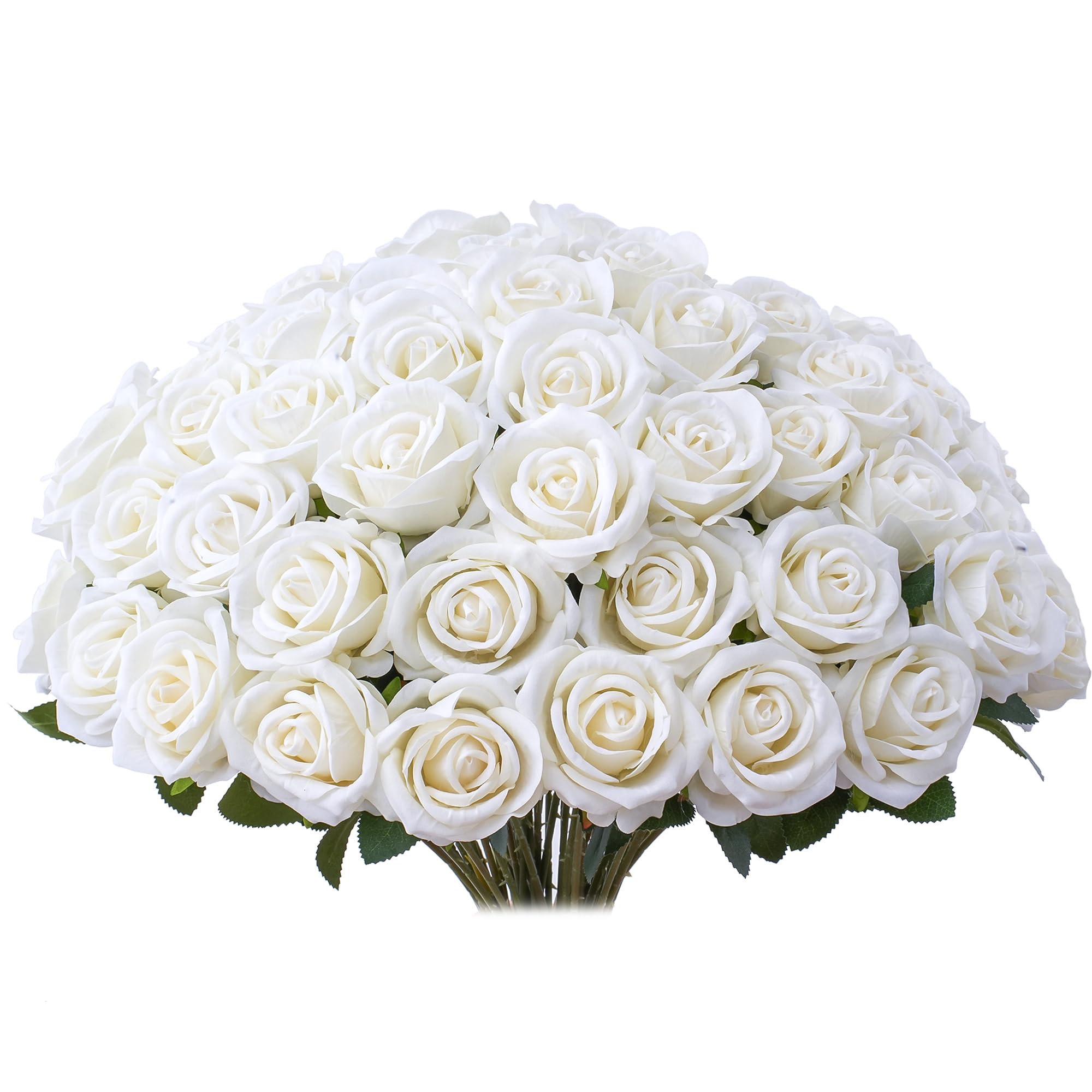 Jefuzh 30-Piece Fake White Roses