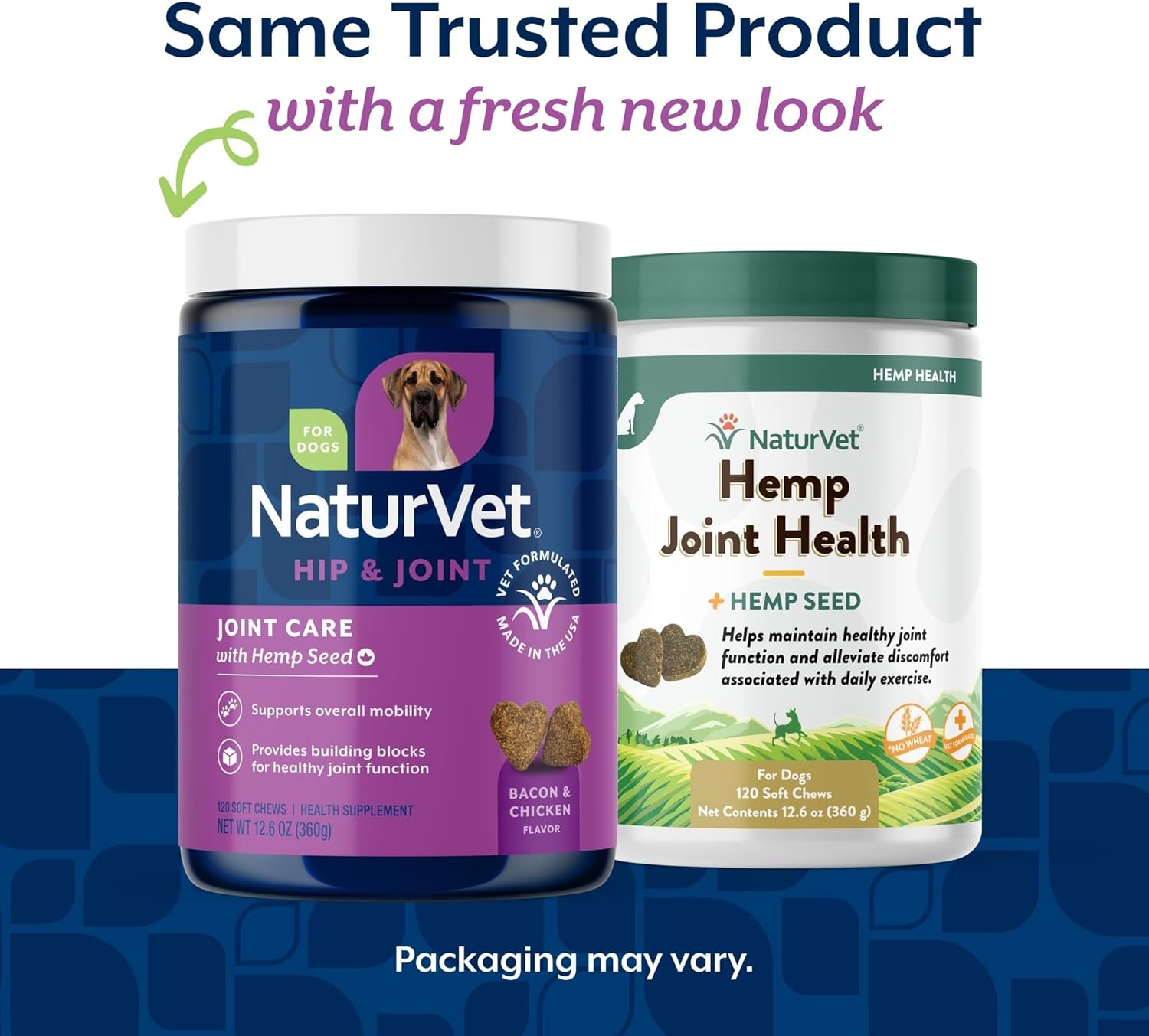 NaturVet – Hemp Joint Health For Dogs - Plus Hemp Seed | Supports Overall Joint Health | Enhanced with Glucosamine, MSM, Chondroitin & Antioxidants | 120 Soft Chews