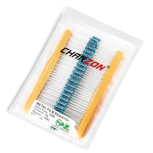 Vista 158 de Chanzon 100pcs 1/2W (0.5W) 100 Ohmios Resistencia fija de película metálica Ohmios 0.01 ±1% Tolerancia 100R MF Resistencias de orificio pasante