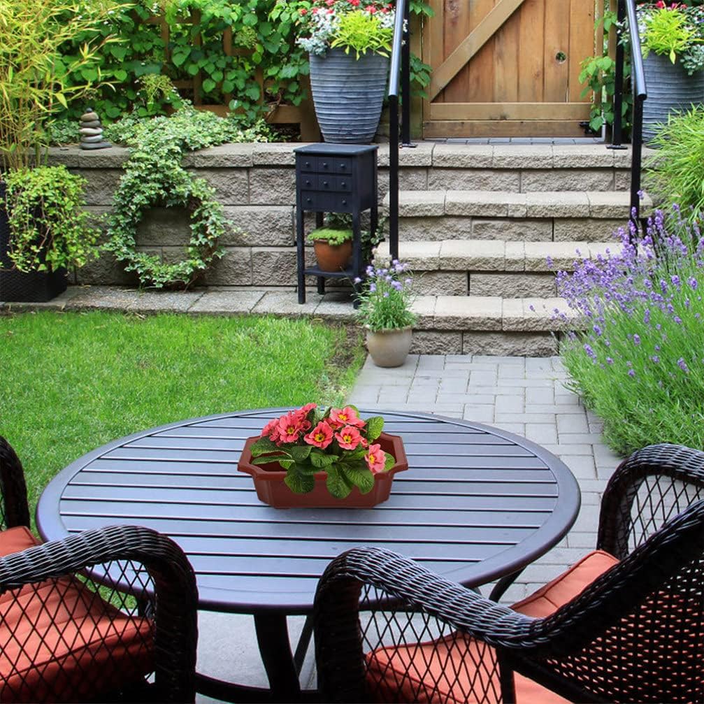 DOITOOL 10pcs Rectangular Bonsai Pots Plastic Flowerpot Plant Pot with Drainage Hole Bonsai Tree Succulent Windowsill Planter for Office Gardening, 9.44X6.49X3.14In