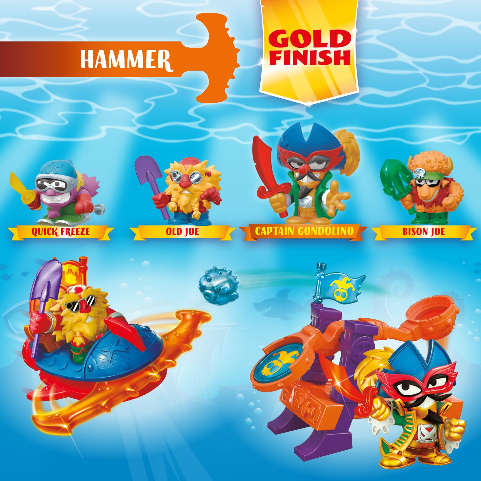PIRATIX Shark Treasure Series -Captain Pack Gondolino.Includes 4 Piratix (1 golden captain),4 “crystal” accessories - Image 3