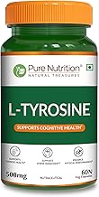 Pure Nutrition L-Tyrosine 500mg | 60 Veg Capsules | Supports Focus, Memory & Cognitive Performance | Helps Reduce Stress & Fatigue | Promotes Healthy Thyroid Function