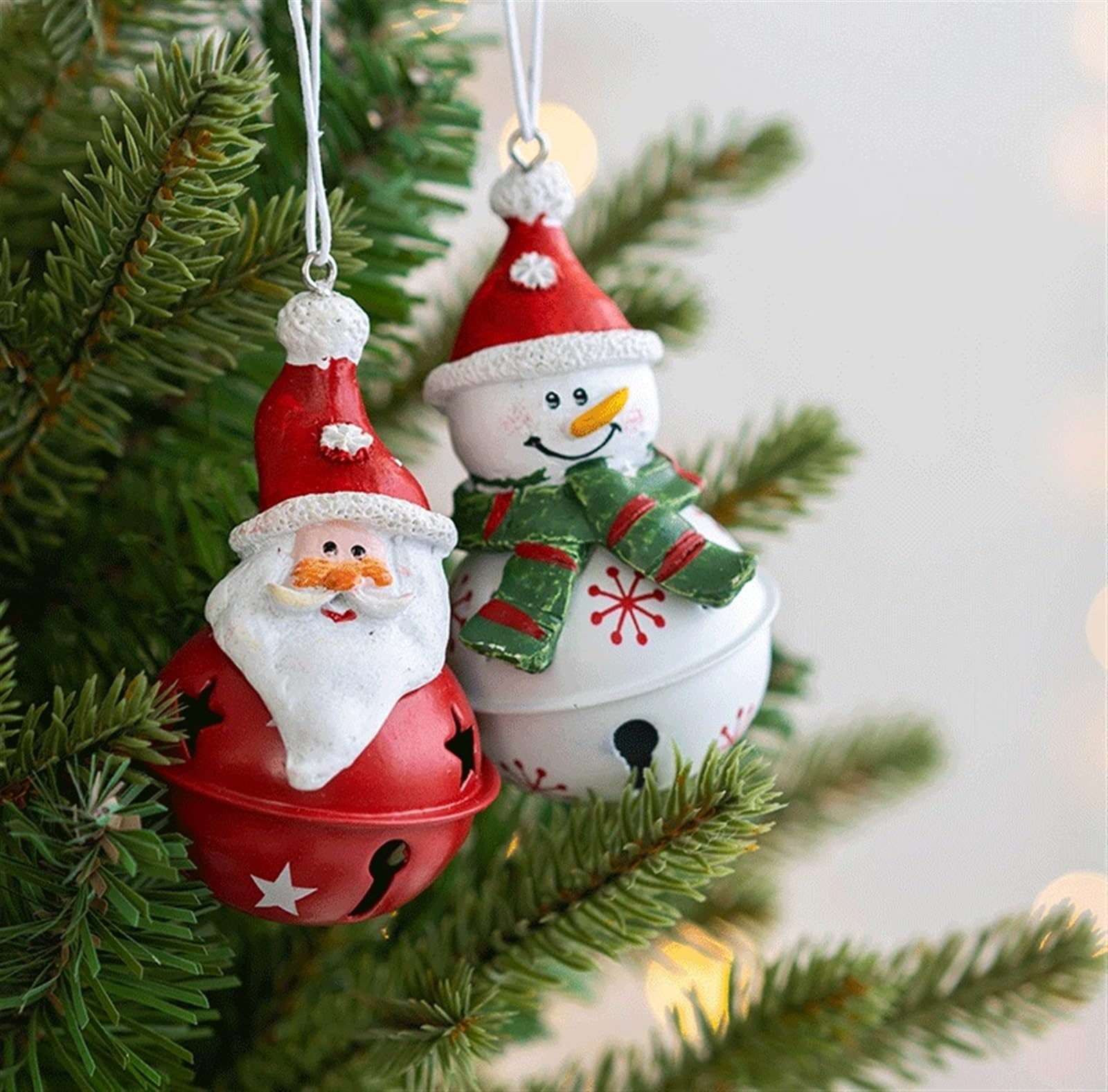 Campane Natalizie Decorazione 3 Pezzi Campanellini Natalizi In Metallo Pupazzo Di Neve Babbo Natale Jingle Bells Decorativi Campanelle Di Natale