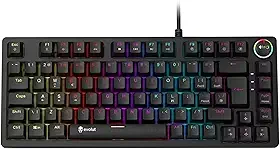 Teclado Gamer Mecânico EG275 Class, Compacto 75%, Switch Brown, ABNT2, Anti-Ghosting 26 Teclas, Iluminação Rainbow 17 Modos, Preto