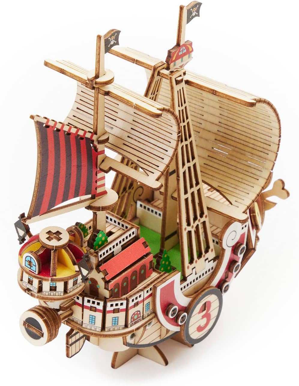 One Piece Thousand Sunny Ship Model - One Piece Model Kit Series - Japanese Miniature Wooden 3D Puzzle - Fun DIY Wood Craft Kits for Adults