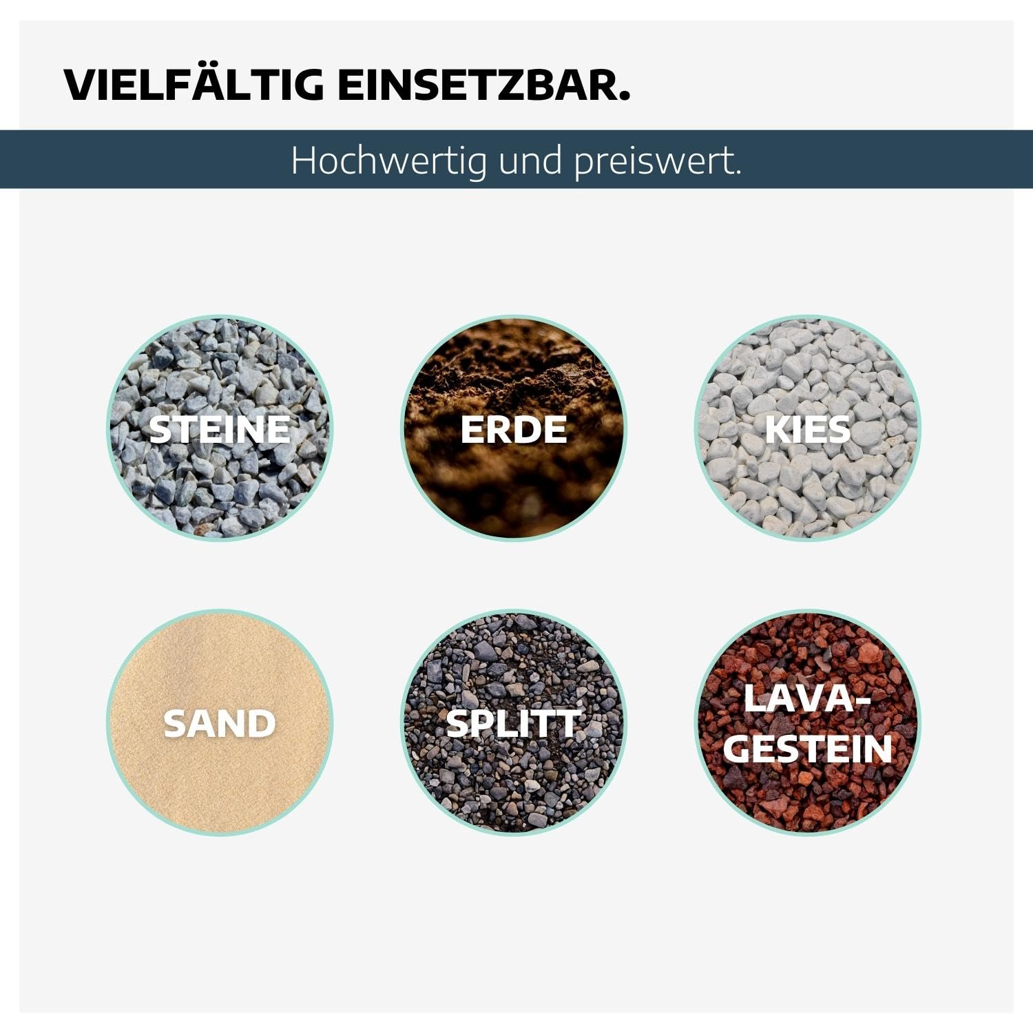 Steine Big Bag 90x90x90 cm unbeschichtet I 25 Stück
