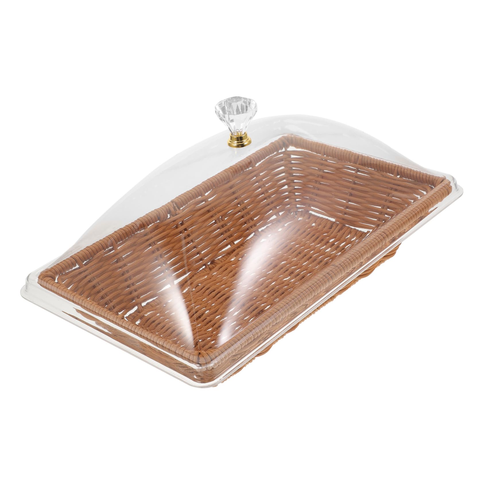 CONGARTENO Bread Basket Dessert Plate Woven Storage Basket Trays Fruit Basket Storage Baskets Coffee Table Tray Desktop Storage Basket Bread Baskets for Serving Bread Storage Basket Acrylic