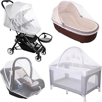 2 Pcs Baby Mosquito Net for Stroller, Baby Bug Net for Stroller Breathable and Portable Insect Netting for Travel Mini Crib Bassinet Cradle