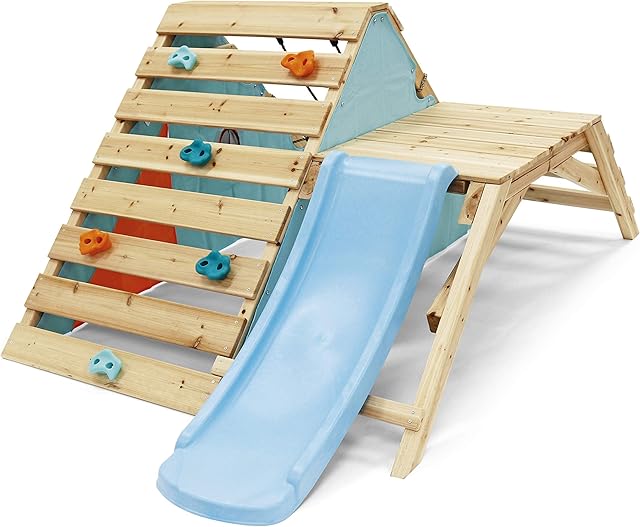 Plum 27203 Toddler Wooden playcentre, Climbing Frame, Slide 18 Months Plus, Multi-Colour, 2.6 x 1.43 x 1 Meters