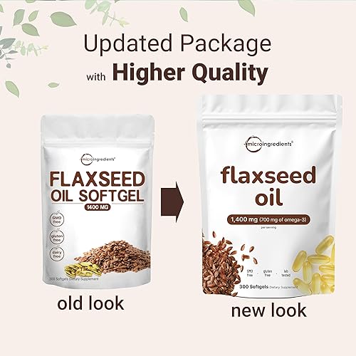 Miniatura 3 de Aceite de linaza de 1400 mg cápsulas blandas, 300 unidades | con 700 mg de ALA Omega 3, prensado en frío, rico en ácidos grasos, ácido alfa