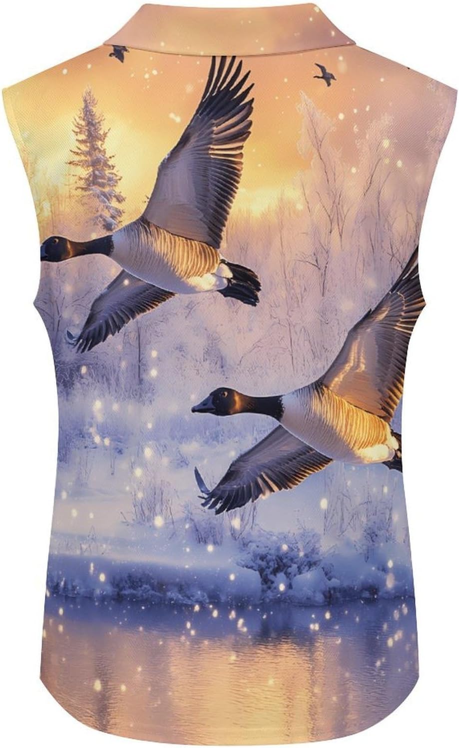 Canadian Flight Bird Geese Golf Shirts for Women V Neck Tennis Polo Tank Tops Blouses Sleeveless T-Shirts