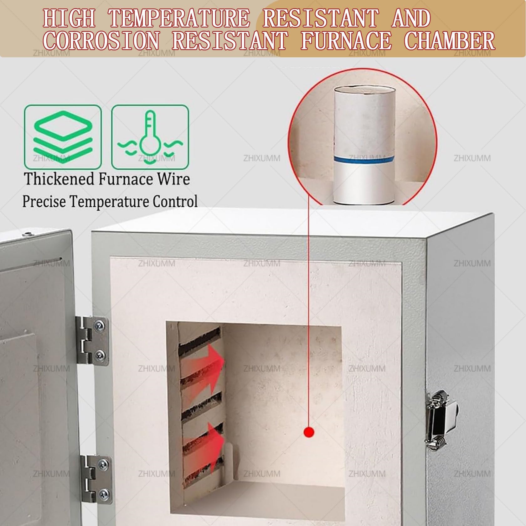 Horno De Mufla EléCtrico De Laboratorio para CeráMica De 2000 W, Horno EléCtrico De 1150 °C para FusióN De Metales, para OdontologíA, Trabajos De CeráMica Y Tratamiento De Joyas.