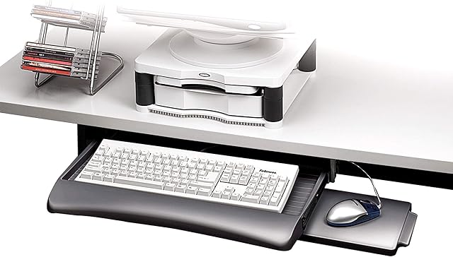 Fellowes UnderDesk Keyboard Manager - Keyboard drawer with mouse tray - platinum