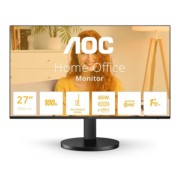 AOC Monitor Q27B3CF2 27 pollici 2560x1440, WQHD, 120Hz, IPS Panel, 4ms GtG, USB Hub Speakers, Height Adjustment, (HDMI1x 1.4) HDR10, Nero