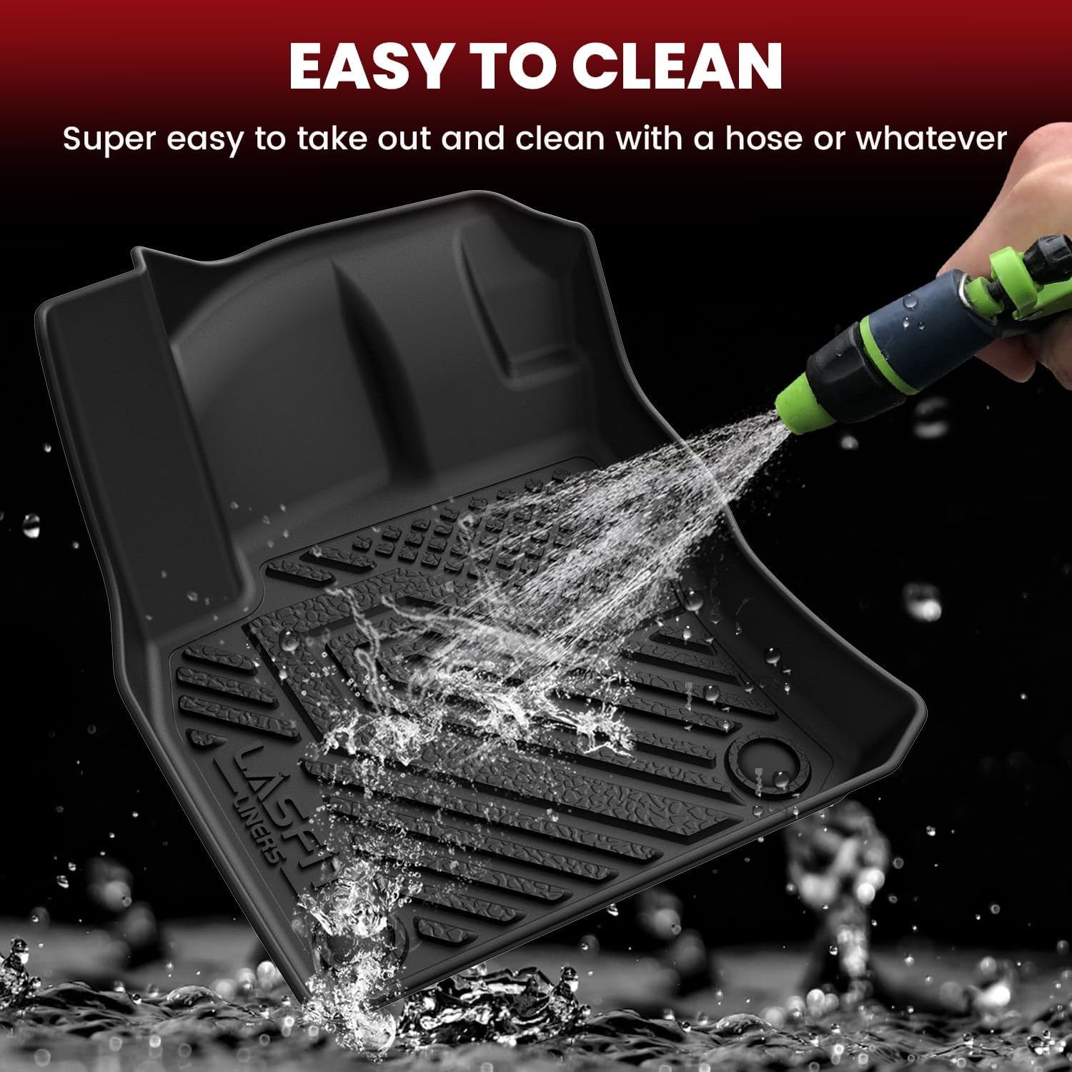 LASFIT Floor Mats for Volkswagen VW Tiguan 2018-2024 (Fit 5 Seats), All Weather TPE Custom Fit Car Mats for 1st & 2nd Rows Floor Liners & Trunk Mats for VW Tiguan Accessories, Easy to Clean, Black - Image 7